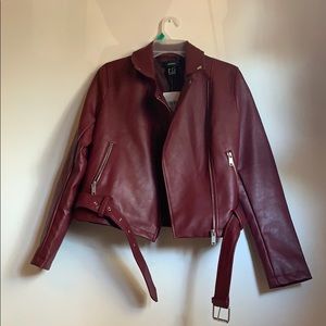 Burgundy leather jacket
